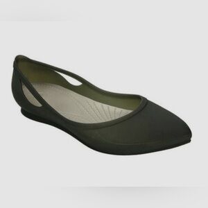 Crocs Shoes Womens Rio Ballet Flats Black Comfort Slip On Pointed Toe Size 7 EUC